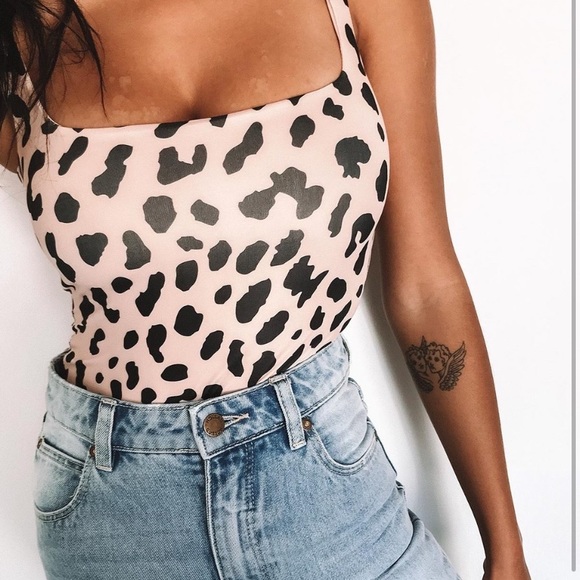 Princess Polly Tops - Princess Polly Leopard Print Bodysuit